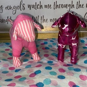 Pink plush dogs